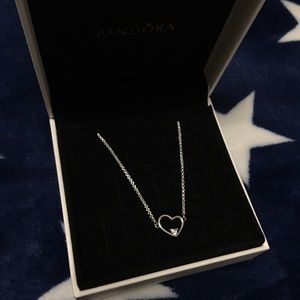 Pandora Asymmetrical heart necklace